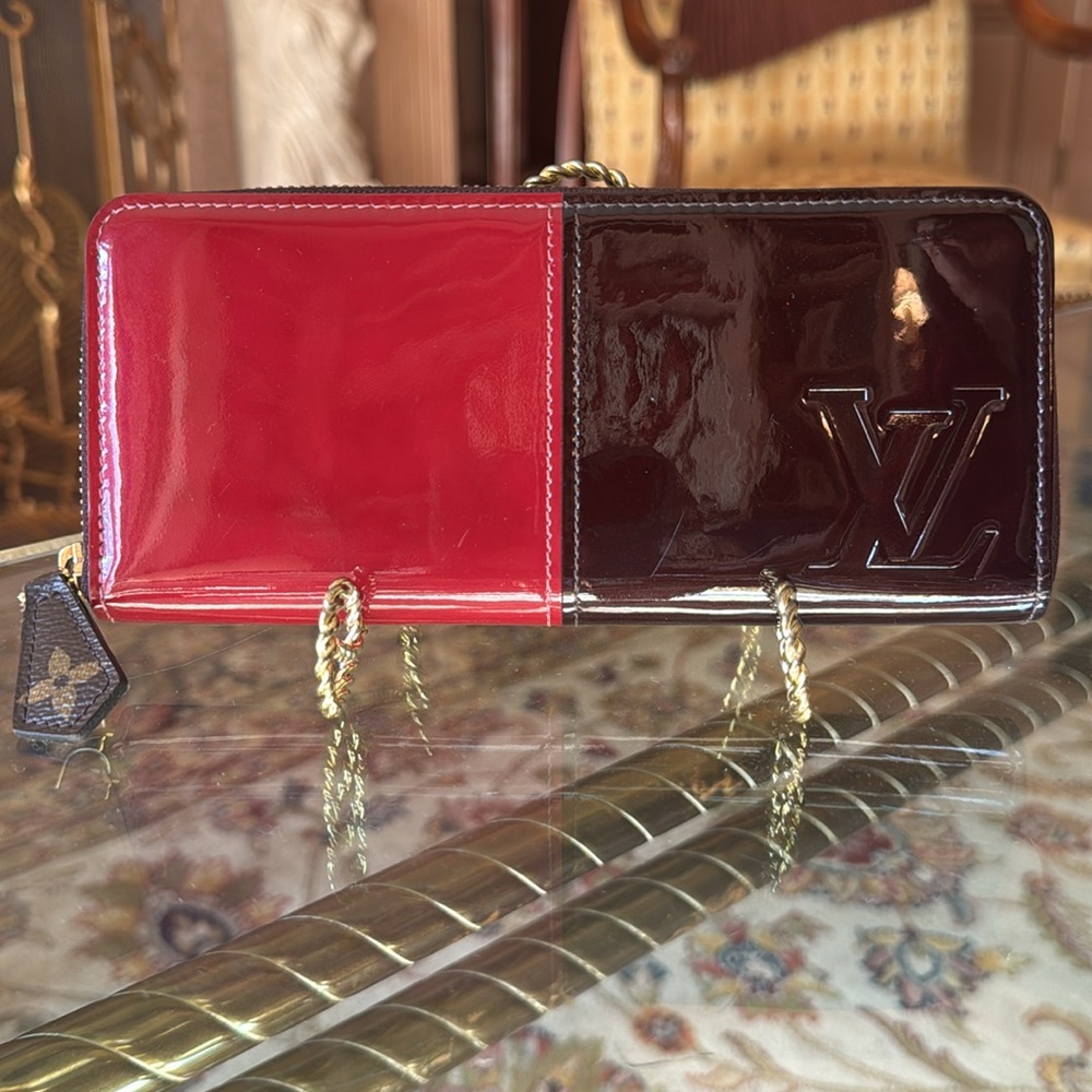 Louis Vuitton Wallet Glossy Red and Burgundy Wallet - Picture 3 of 14